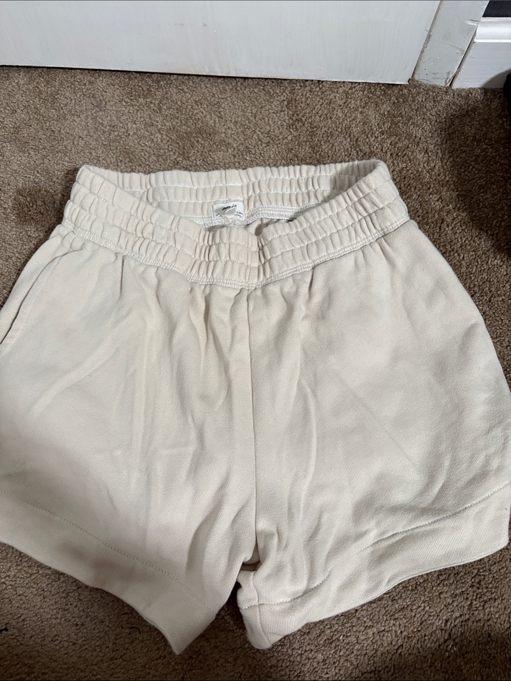 aerie Cream Athletic Knit Shorts